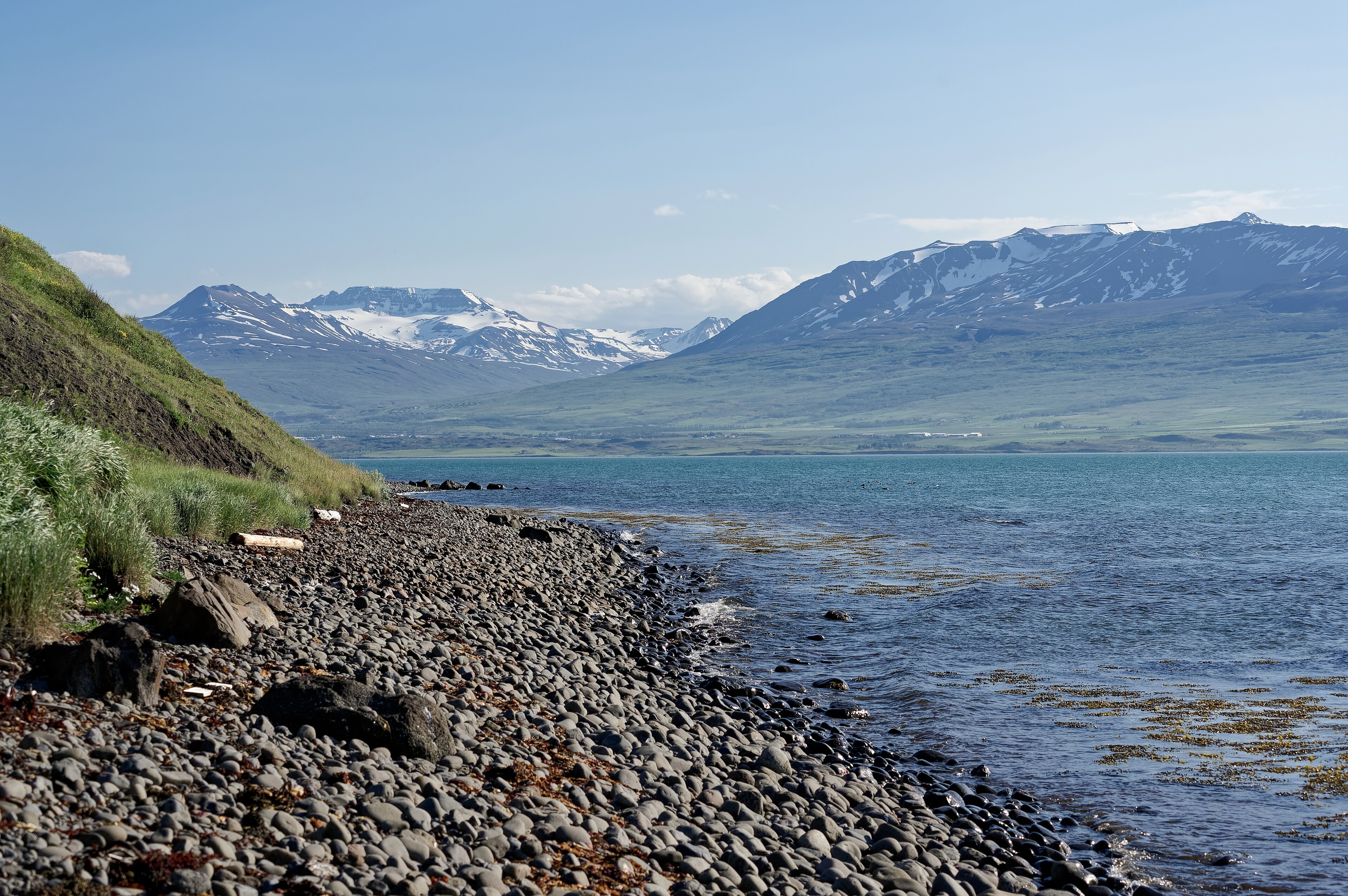 Eyjafjörður looking north, the long fjord that Akureyri sits on
